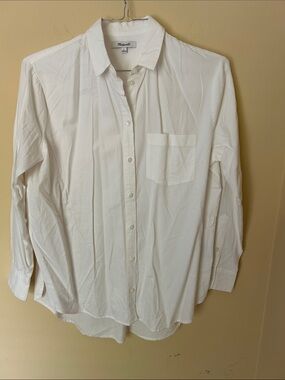 Madewell White Long-Sleeve Casual Button-Down Shirt